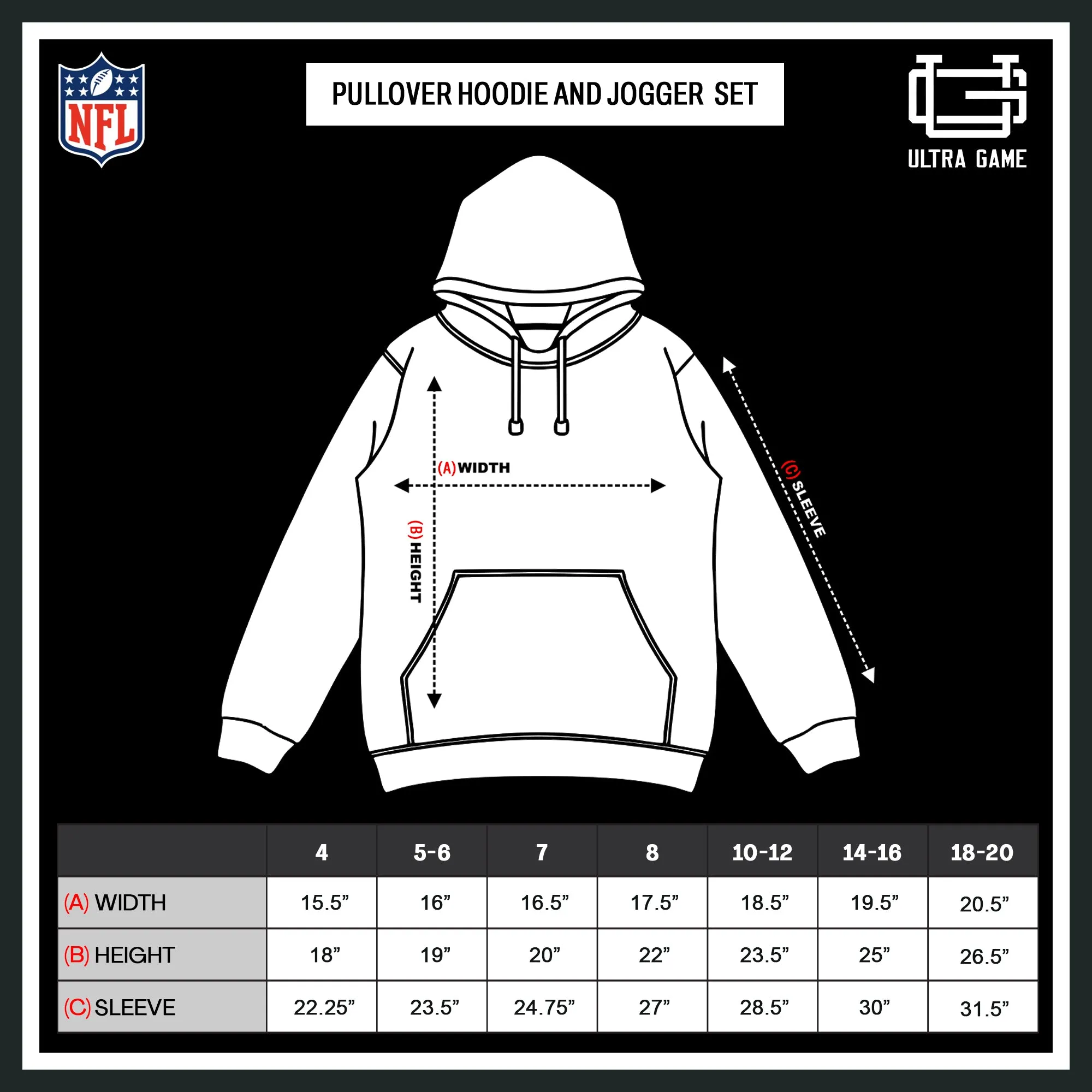 NFL Official Youth Super Soft Jogger & Hoodie Sweatshirt Set|Las Vegas Raiders