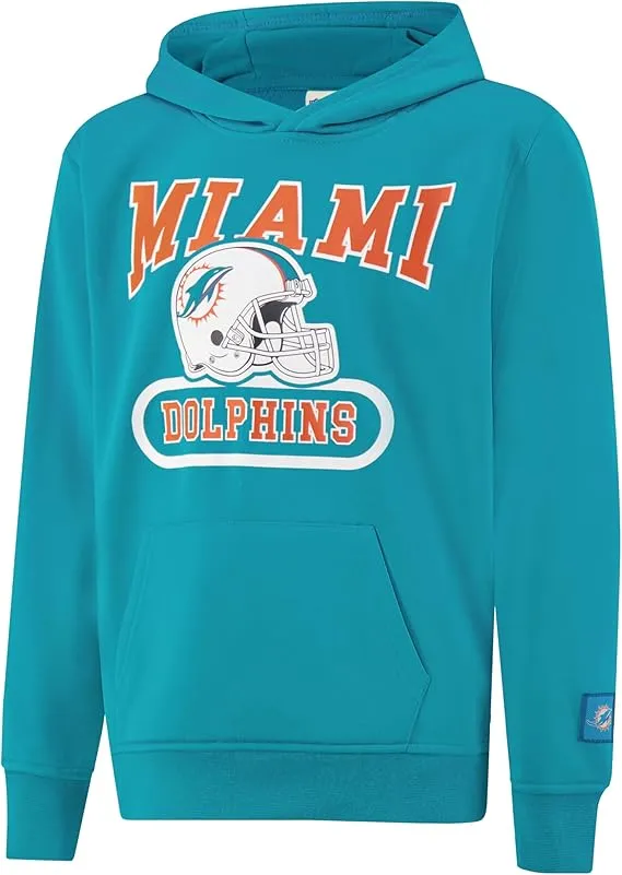 NFL Official Youth Super Soft Jogger & Hoodie Sweatshirt Set|Miami Dolphins