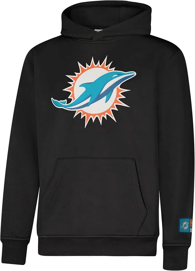 NFL Official Youth Super Soft T-Shirt & Hoodie Sweatshirt Set|Miami Dolphins