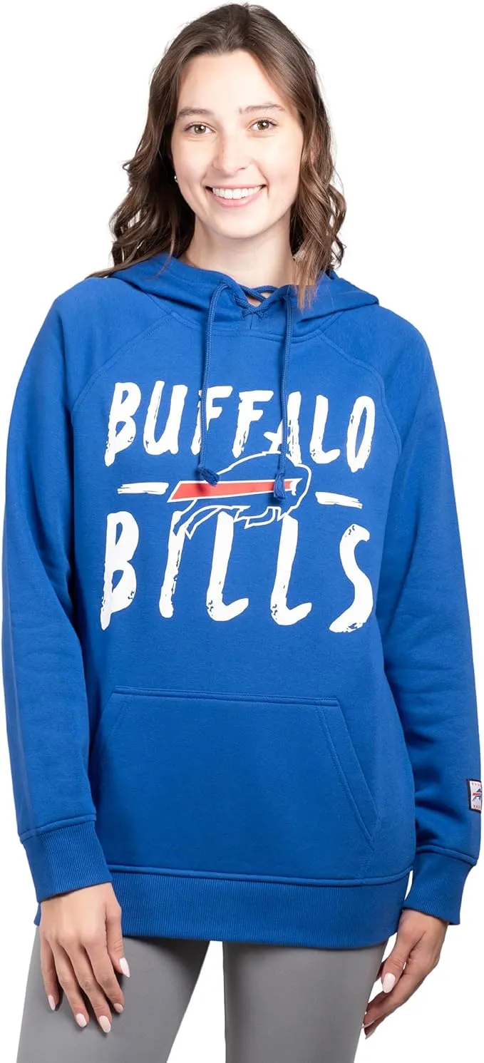 NFL Women's Official Super Soft Tie Neck Pullover Hoodie Sweatshirt|Buffalo Bills