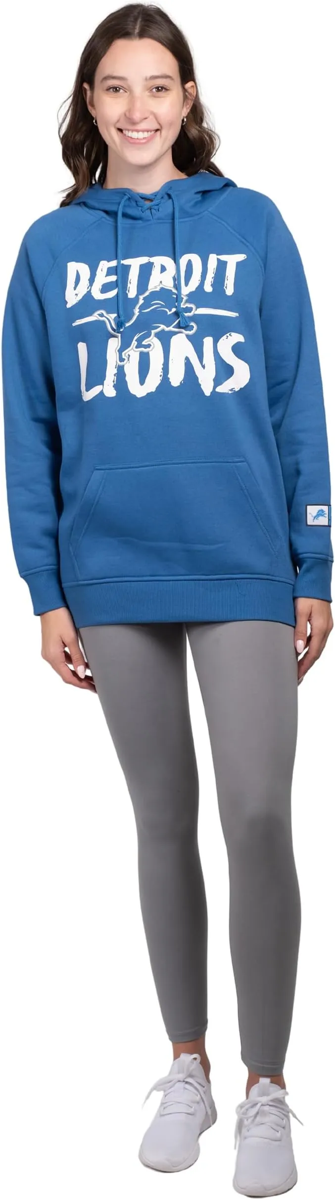 NFL Women's Official Super Soft Tie Neck Pullover Hoodie Sweatshirt|Detroit Lions