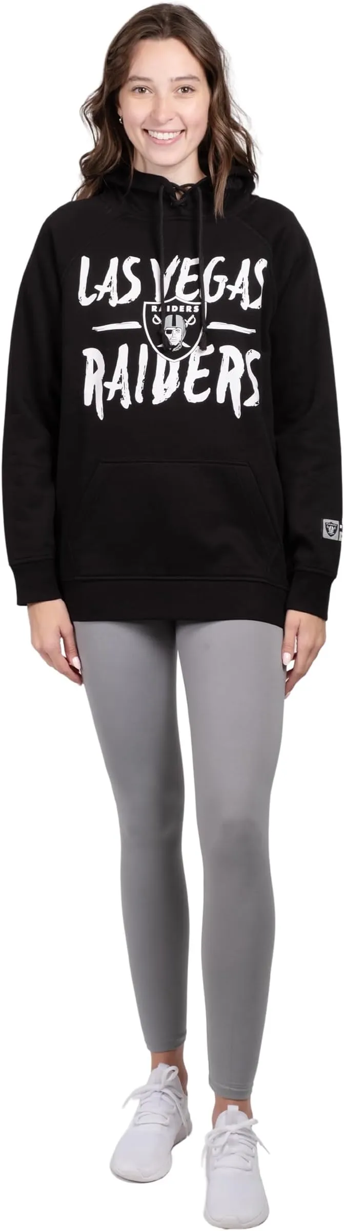 NFL Women's Official Super Soft Tie Neck Pullover Hoodie Sweatshirt|Las Vegas Raiders