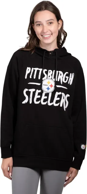 NFL Women's Official Super Soft Tie Neck Pullover Hoodie Sweatshirt|Pittsburgh Steelers