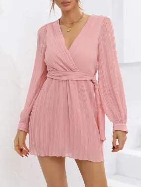 Nicole Knot Pleated Mini Dress