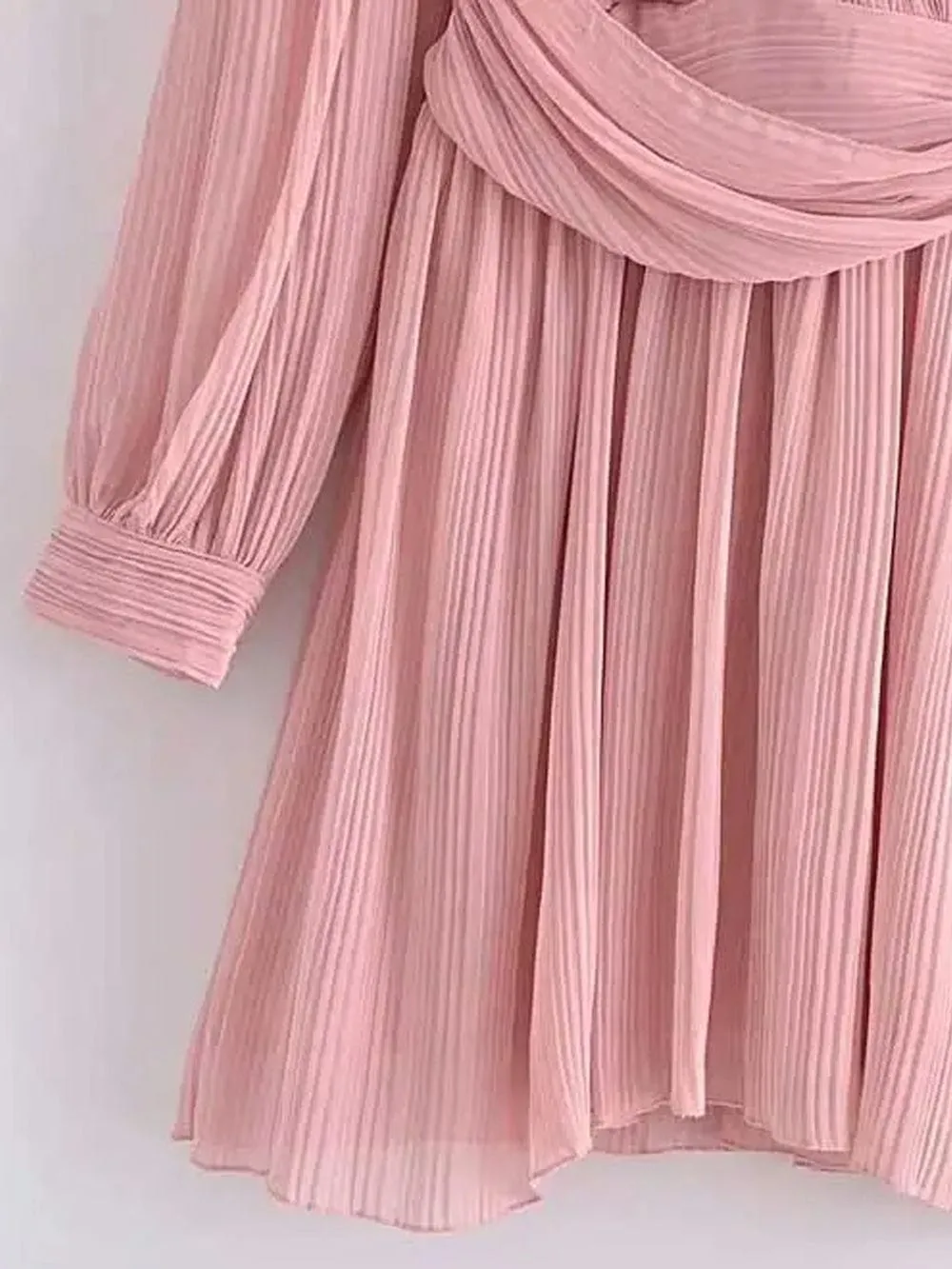 Nicole Knot Pleated Mini Dress