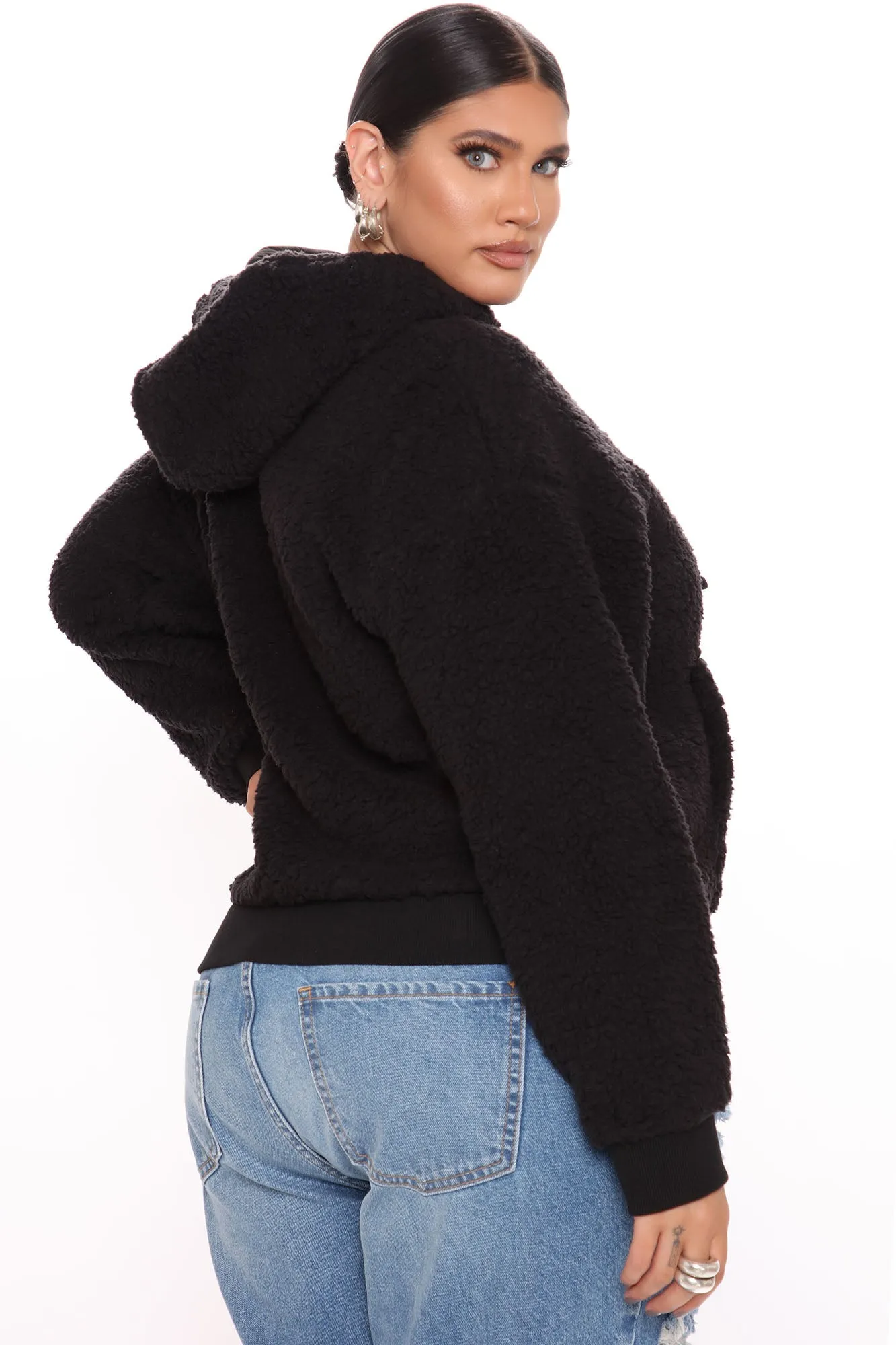 Oh So Cozy Sherpa Pullover - Black