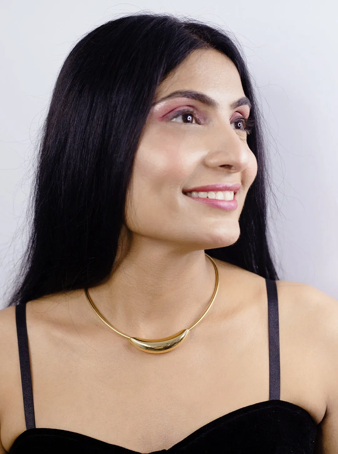 Ornaio 18K Gold-Plated Tarnish-Free Sleek Gold Choker Necklace