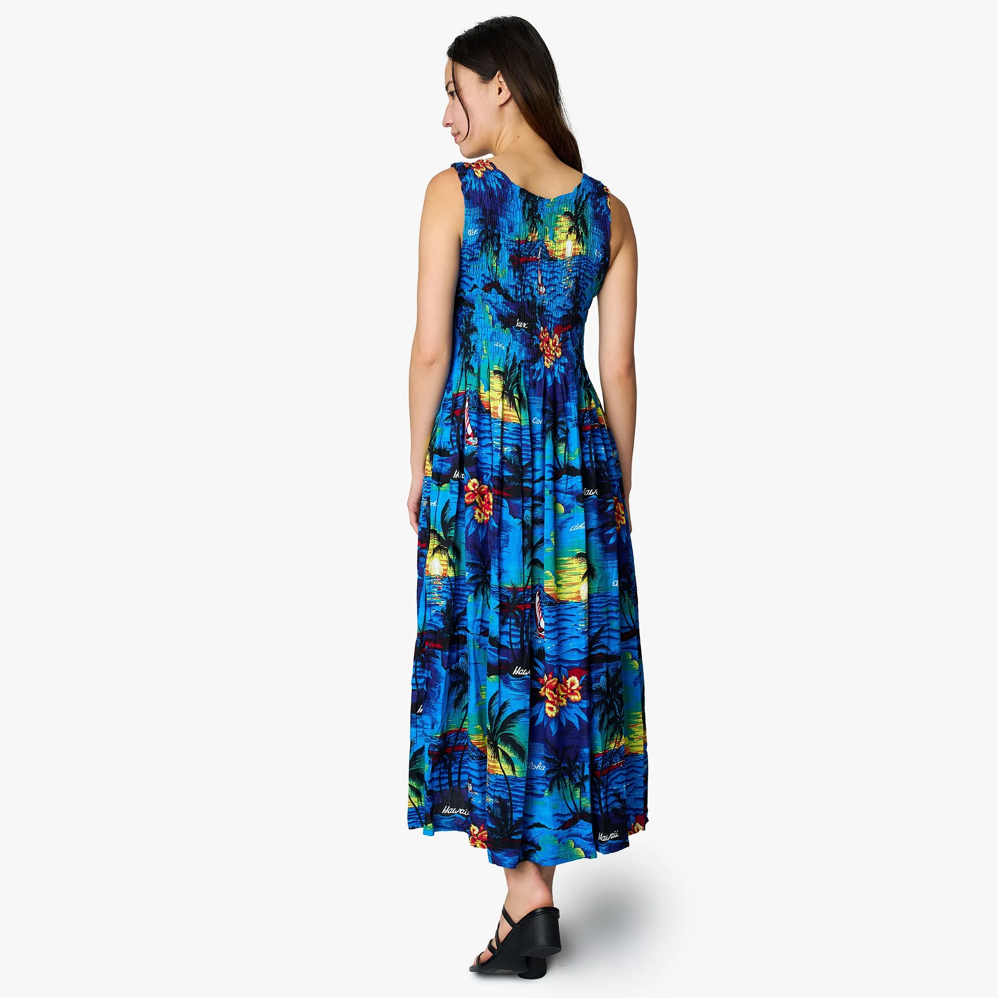 Palm Smock Long Dress