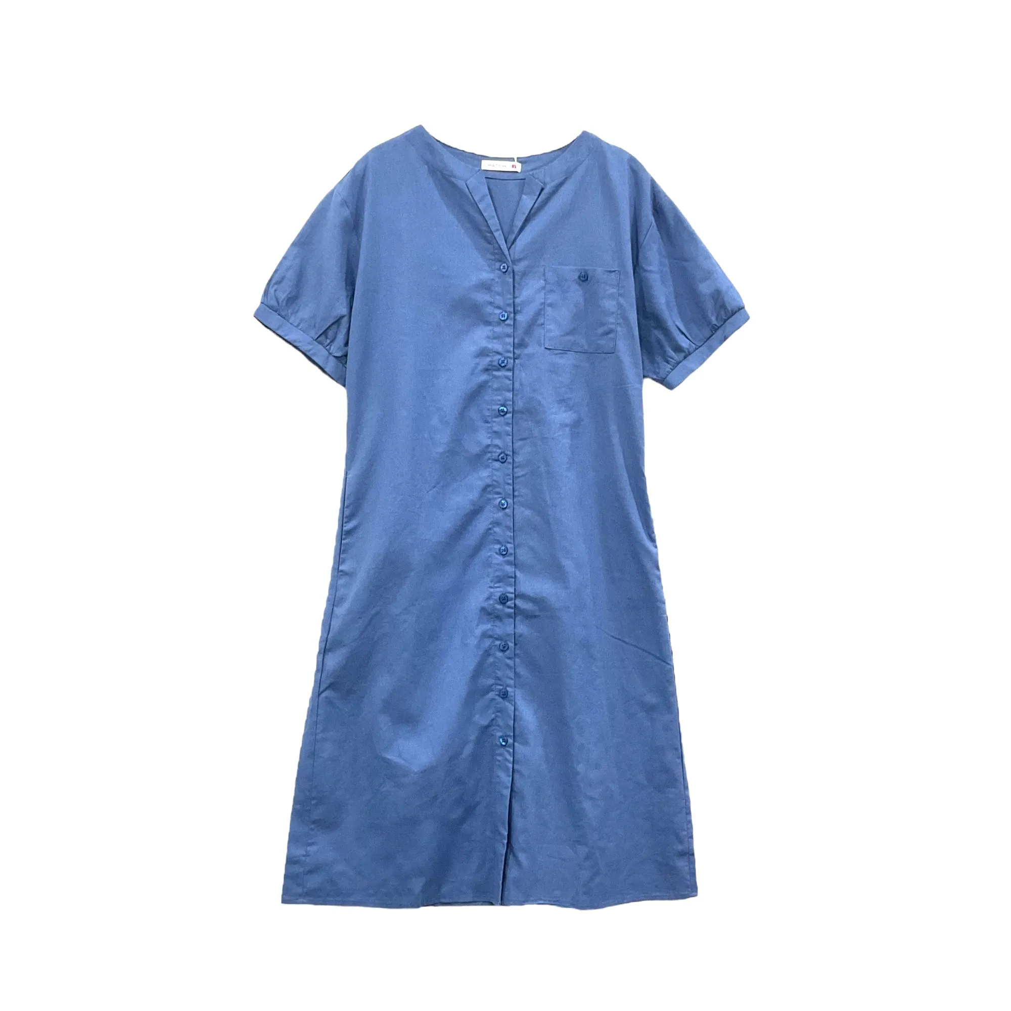 Patch Casual V Neck Short Sleeve Dress