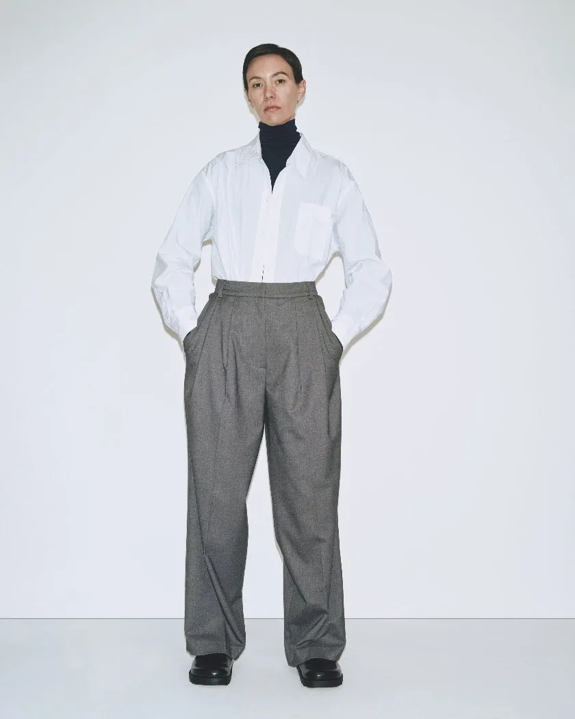 PLEAT FRONT WIDE LEG PANTS