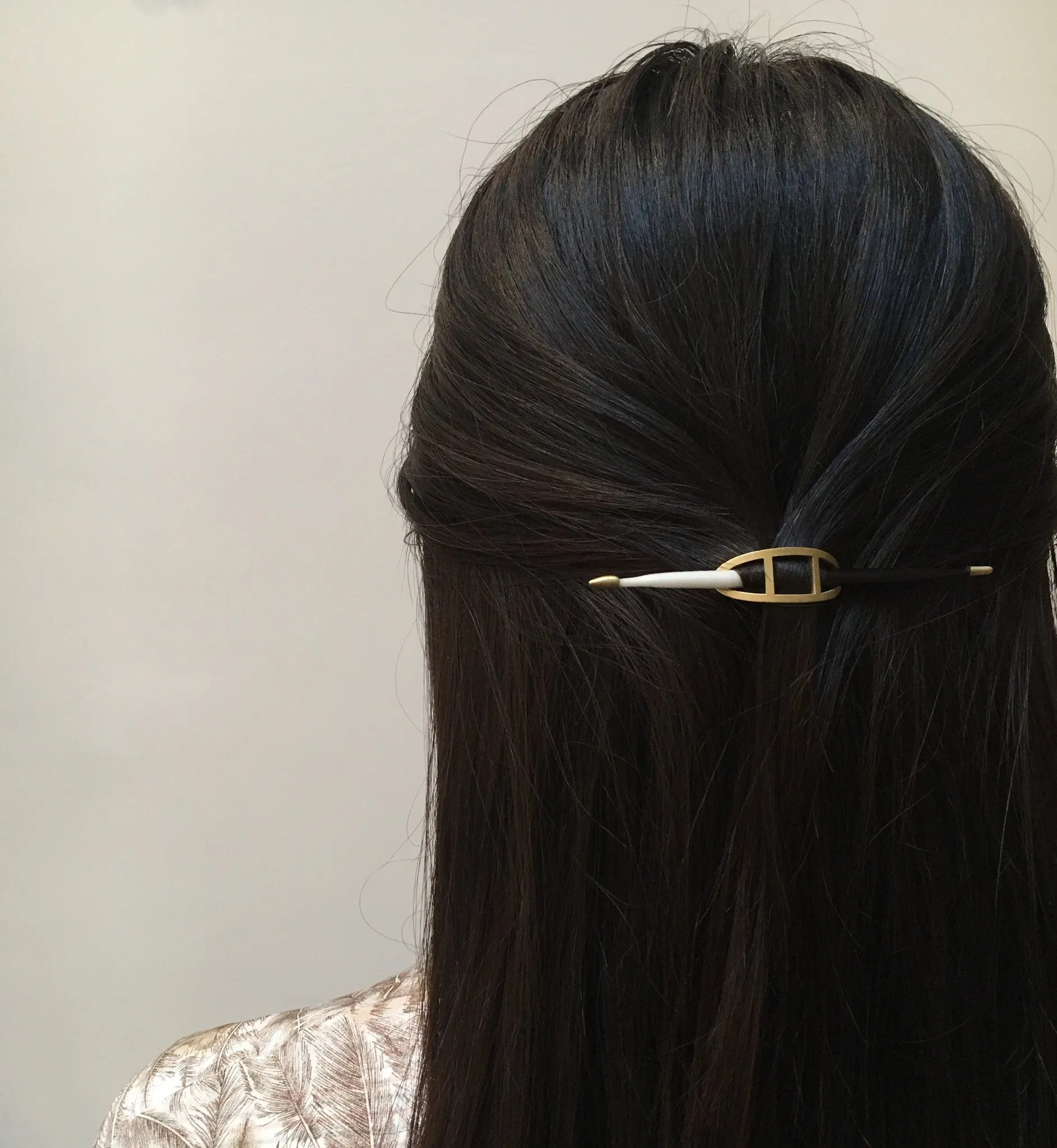 Porcupine Quill and Gold Hair Ornament