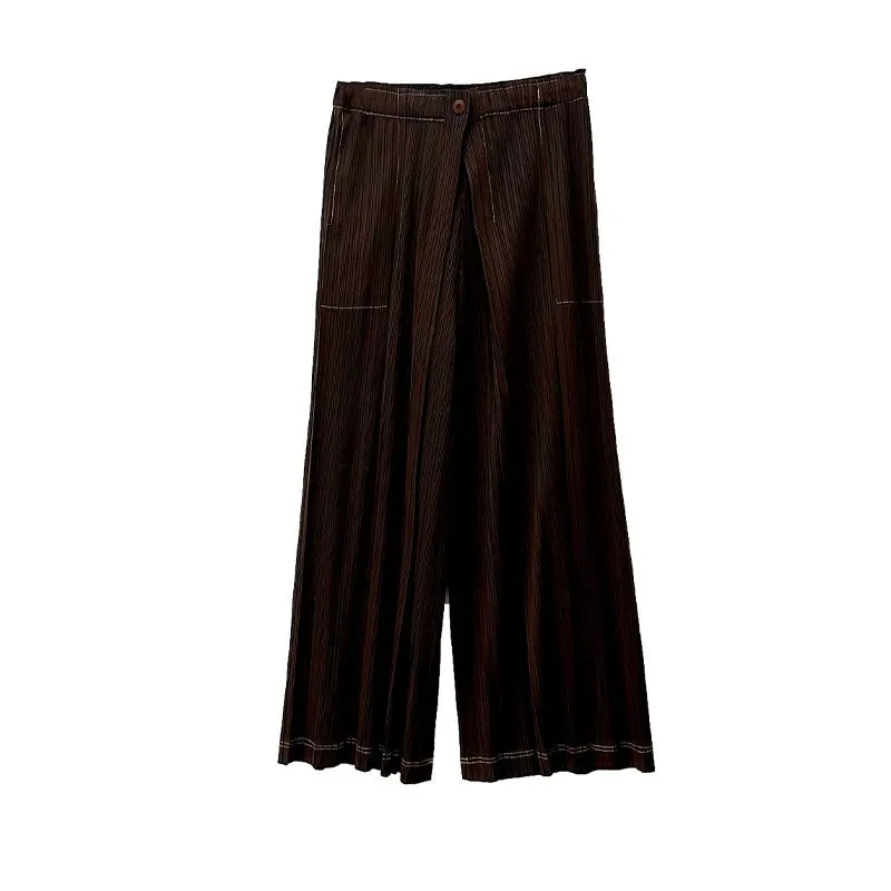 Pre Order:  Casual Folding Straight Leg Pants