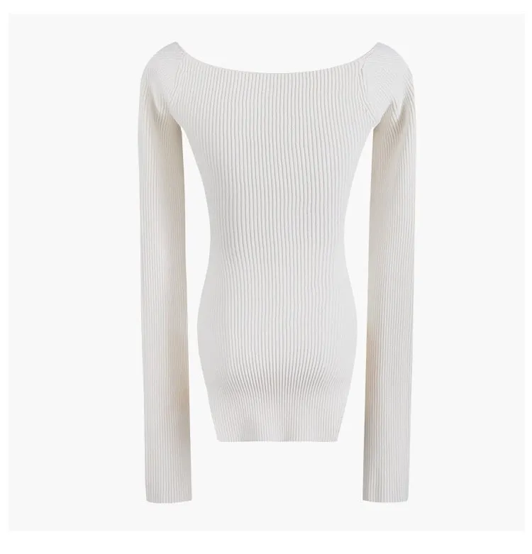 Pre Order:  Ribbed Sweetheart Long Sleeve Top