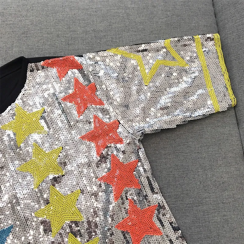 Pre Order:  Star Sequin Loose T-Shirt