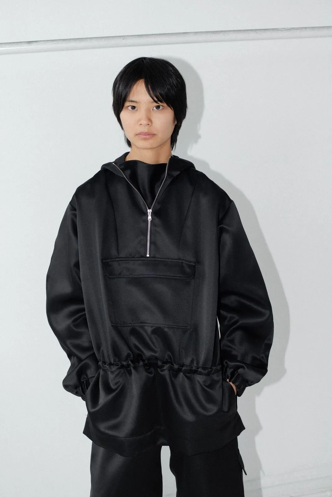 Pullover Anorak - Black Satin