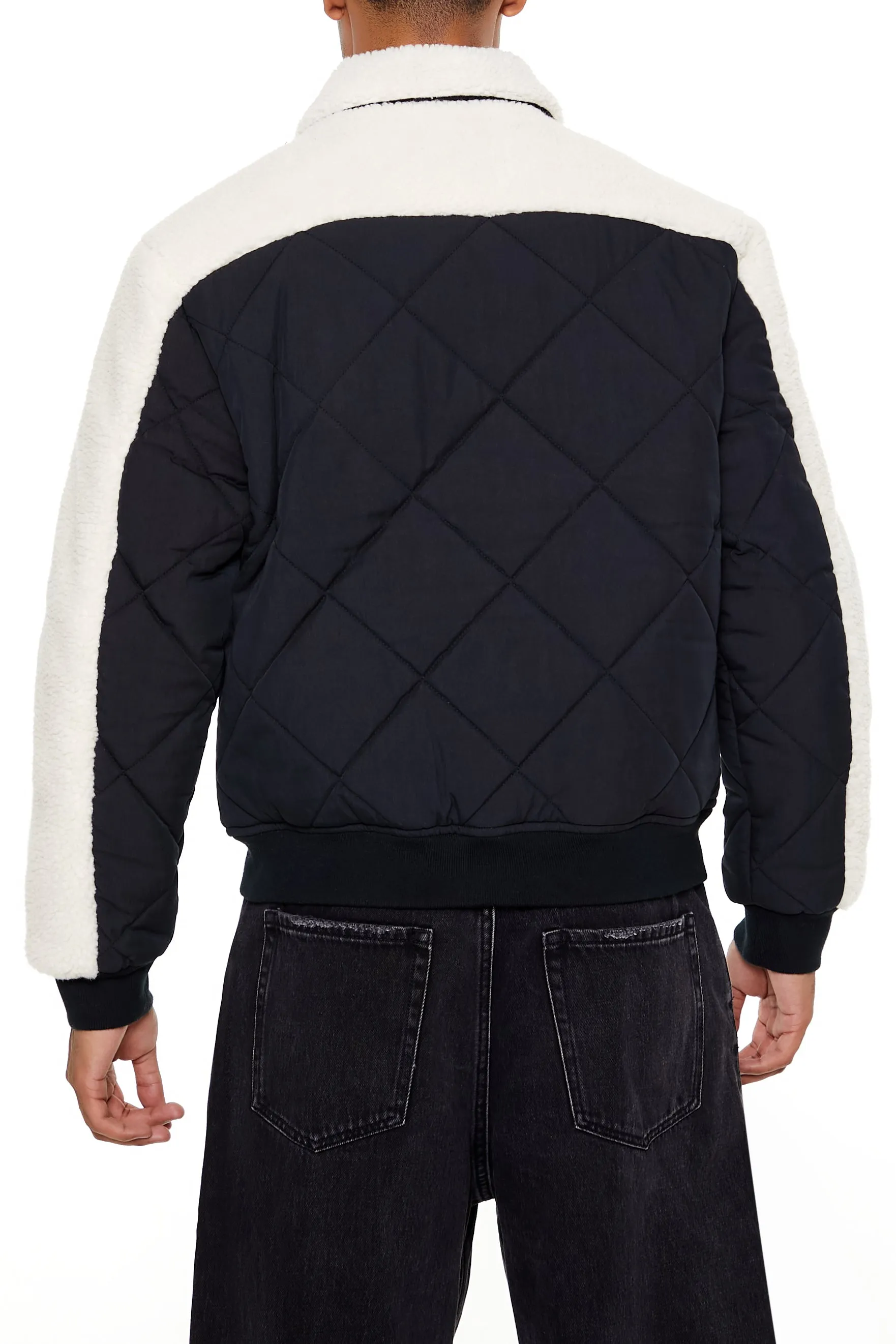 Quilted Faux Shearling Jacket