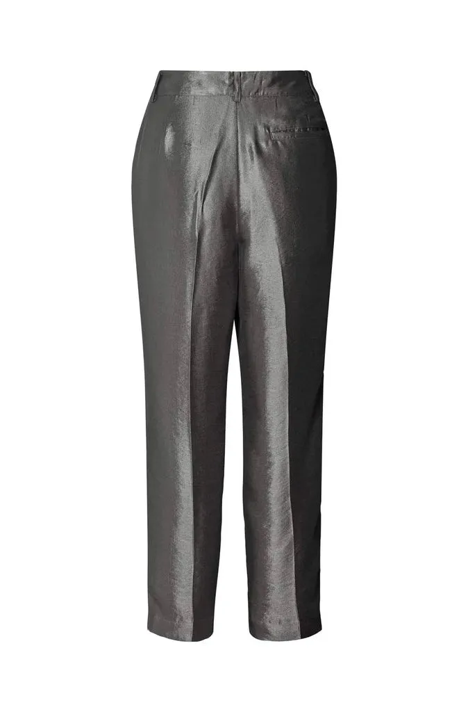 Rabens Saloner Nura Hammered Pant in Gunmetal