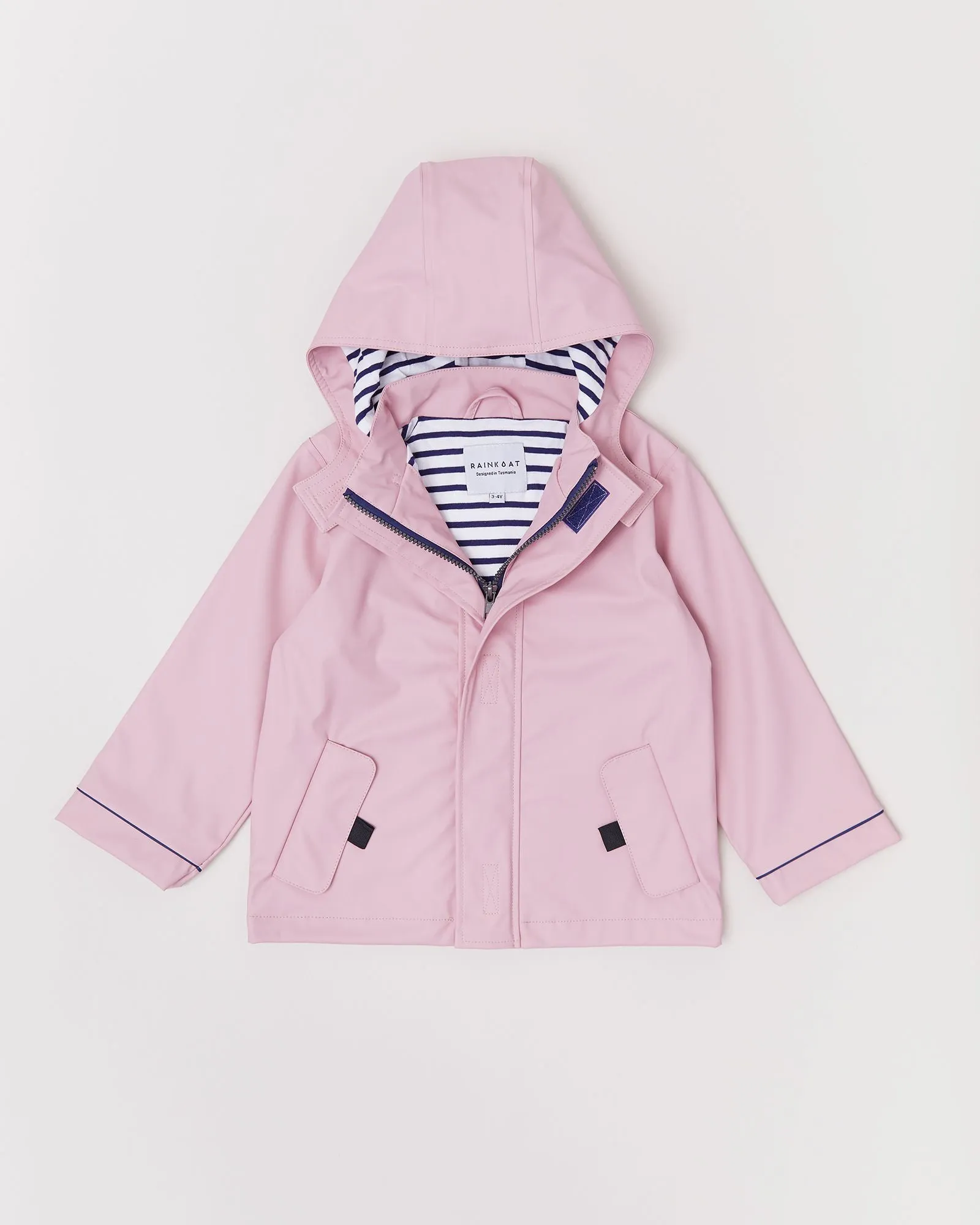 Rainkoat - Stripy Sailor Jacket Blush Pink