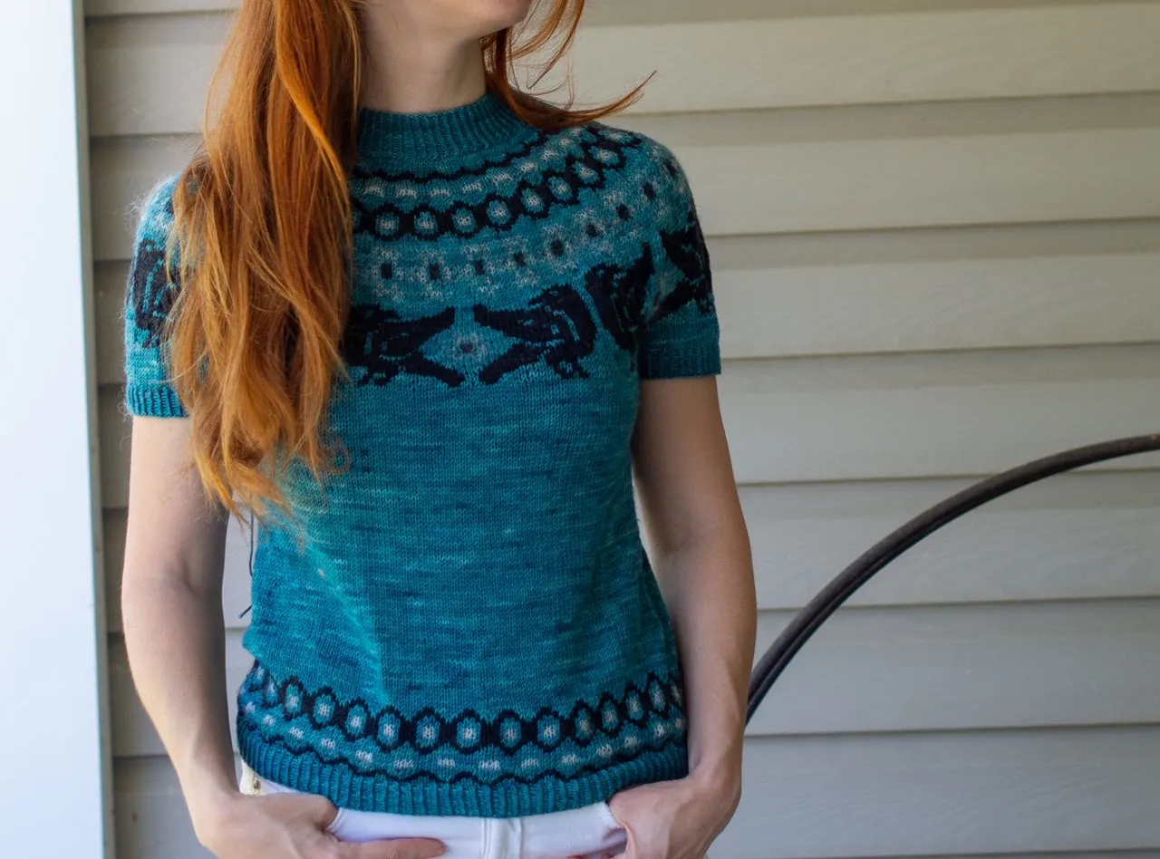 Ravenous Pullover Fingering Weight Hand Knitting Pattern