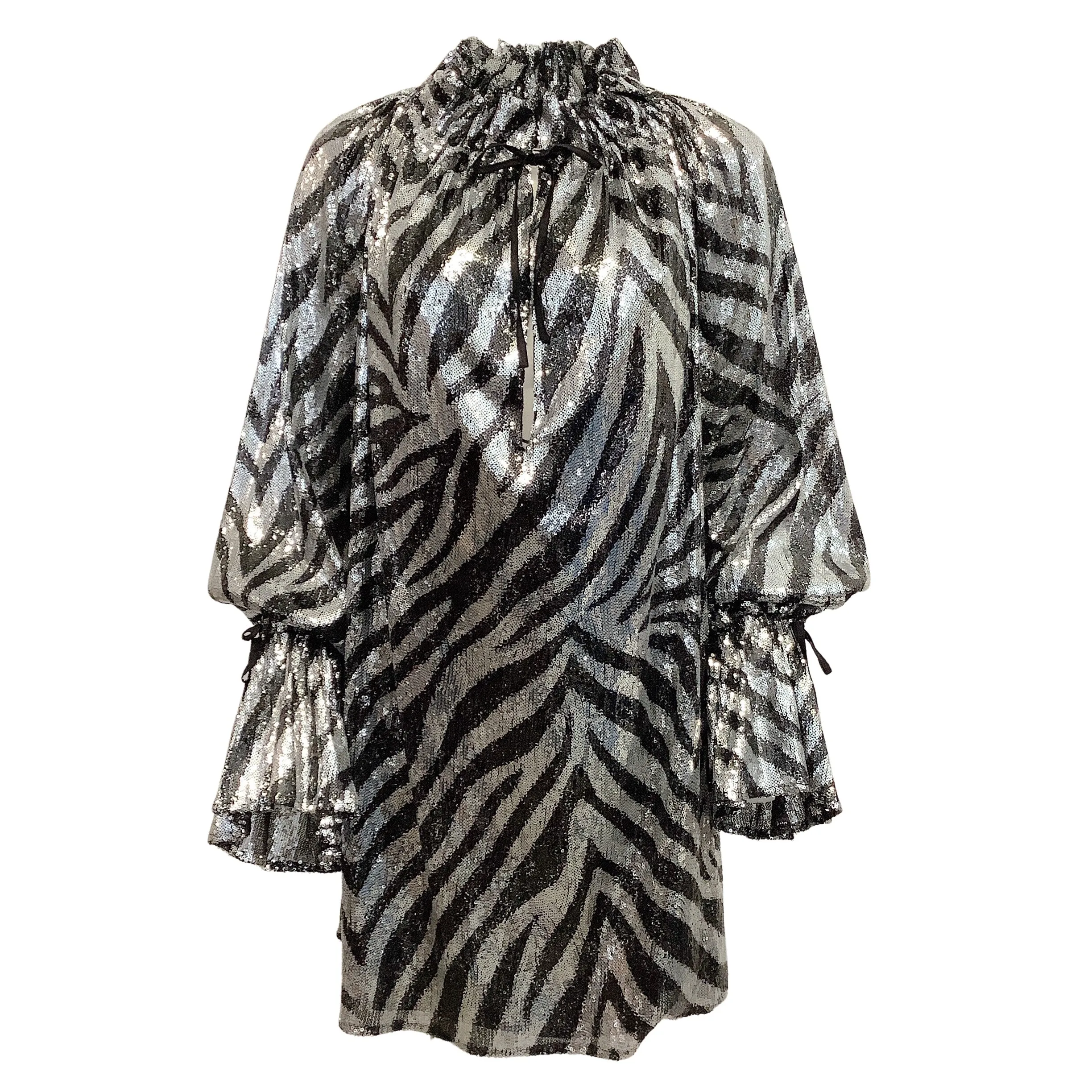 Redemption Black / Silver Zebra Pirata Night Out Dress