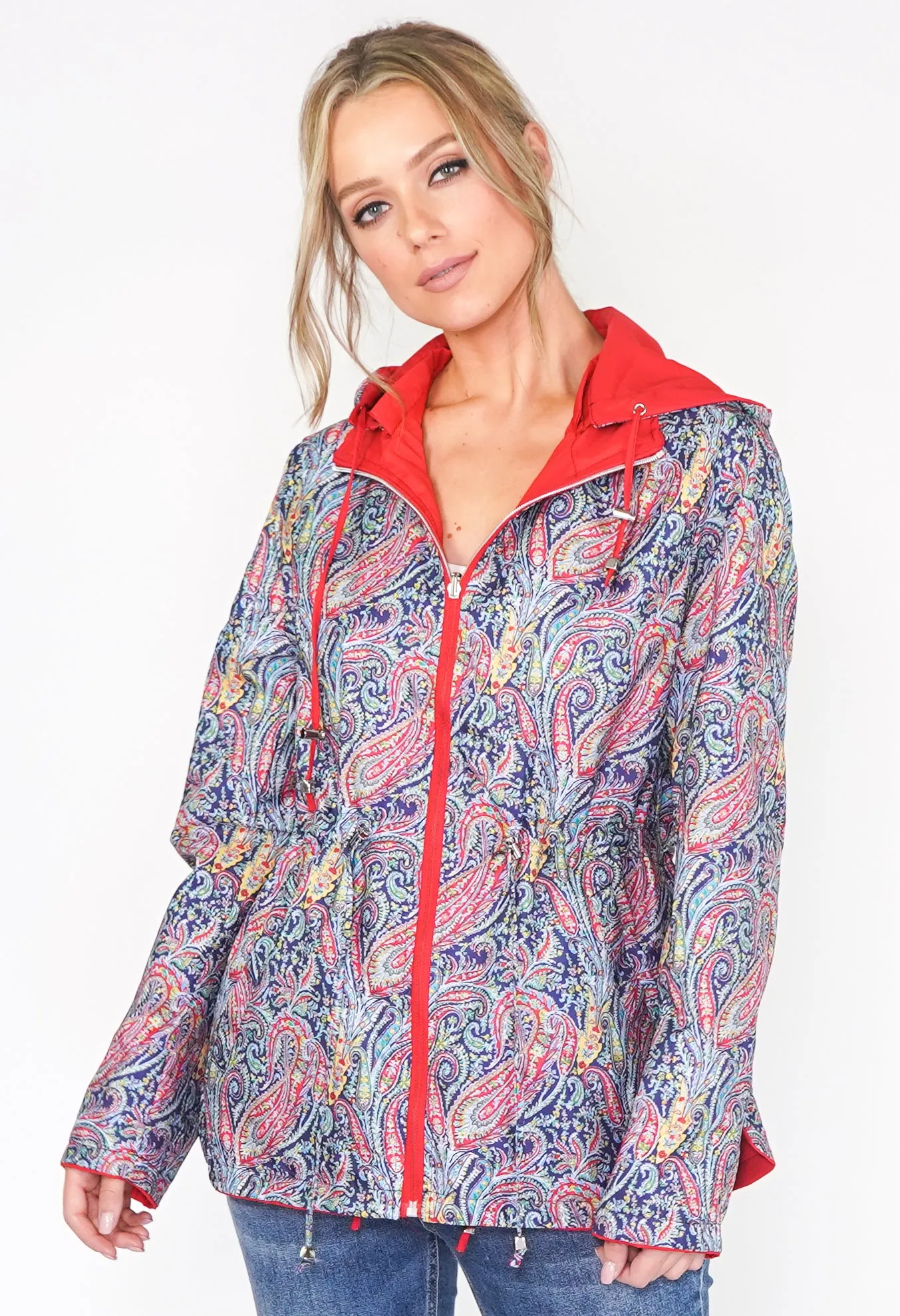 Reversible Red Paisley Raincoat