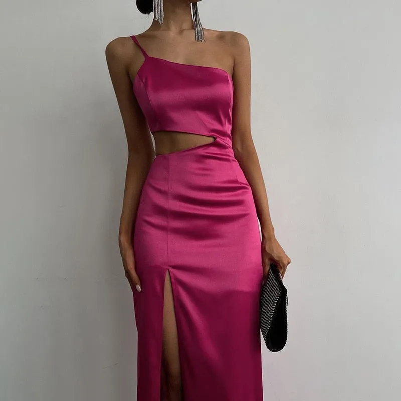 Rosette Tassels High Slit Dress