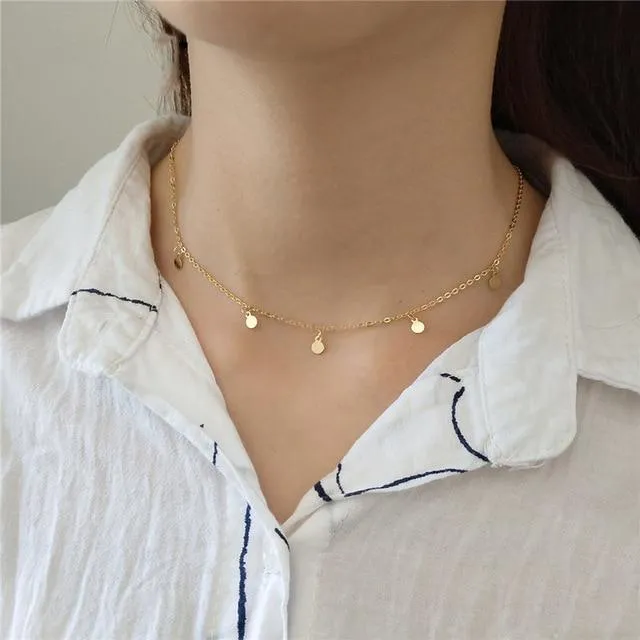 Round Choker Necklace For Women Minimalist Fine Jewelry Cute Accessory