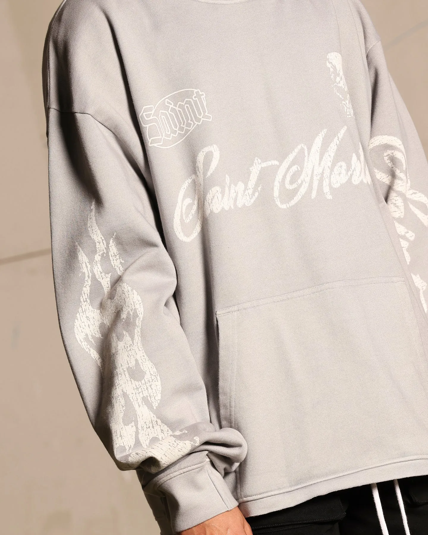 Saint Morta Roadhouse Boxy Hoodie Vintage Grey