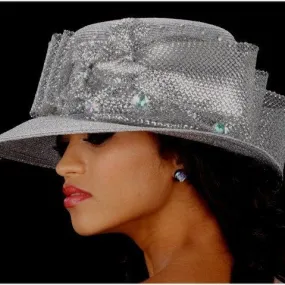 SG5010-Silver with metallic horsehair Dress Hat