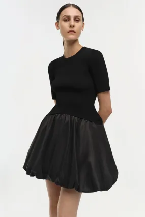 SIMKHAI - Kenny Short Sleeve Bubble Mini Dress in Black