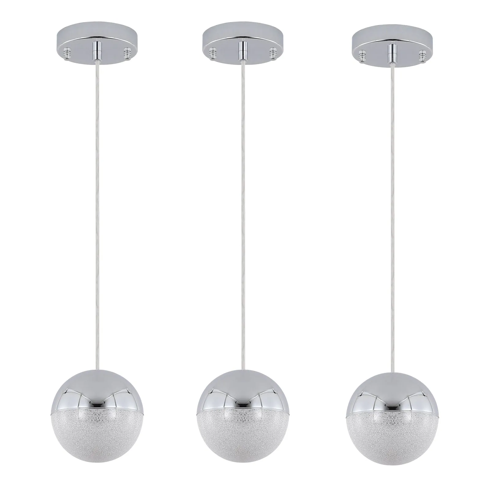 Simple Linear Chandelier Modern Chrome LED Spherical Chandelier Dimmable