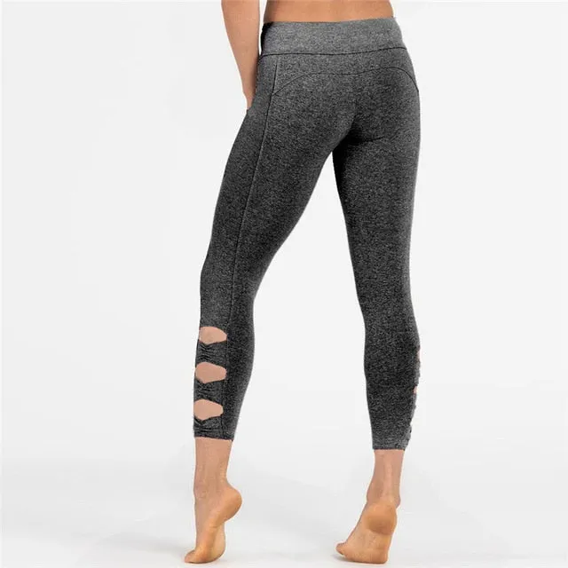 Skinny Cutout Workout Leggings - Red