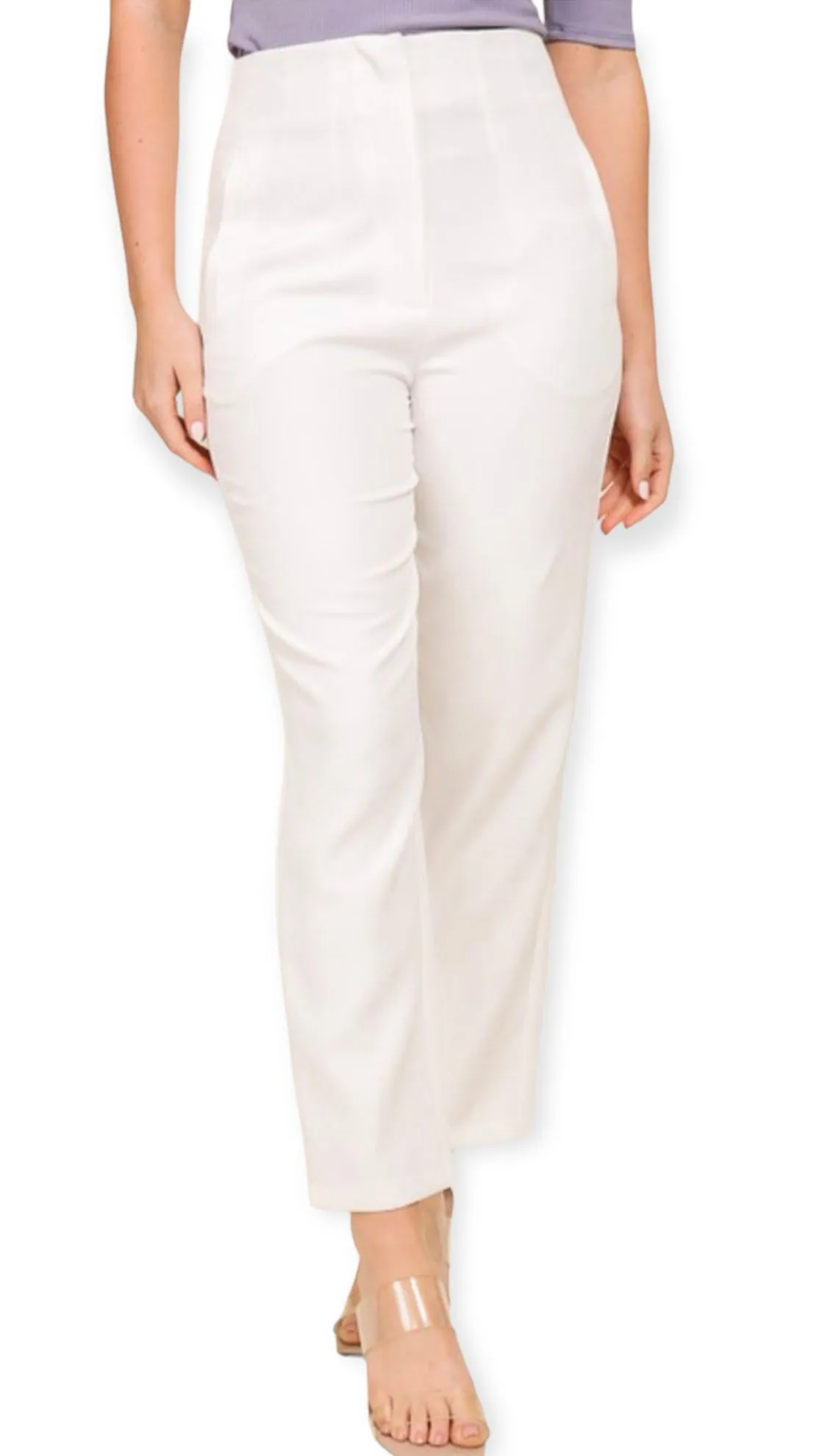 Sleek Tailored High Waisted Pants- Fucshia