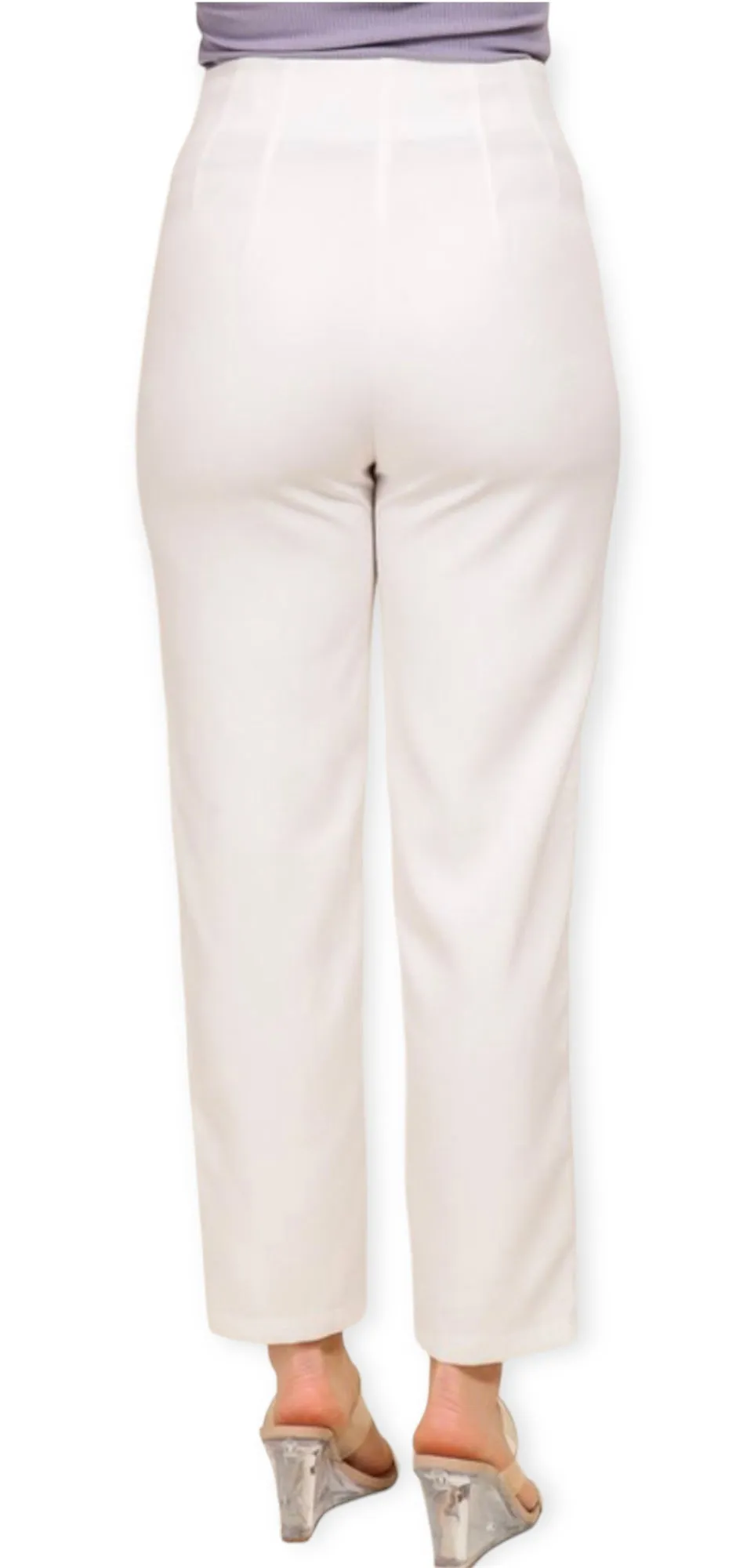 Sleek Tailored High Waisted Pants- Fucshia