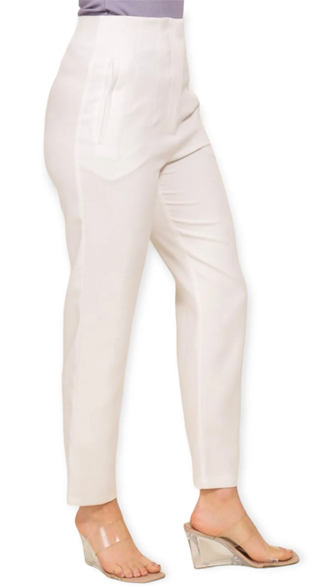 Sleek Tailored High Waisted Pants- Fucshia