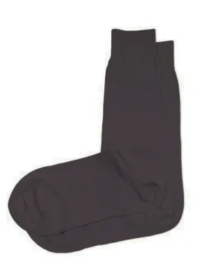 Solid Charcoal Cotton Dress Socks By Paul Malone