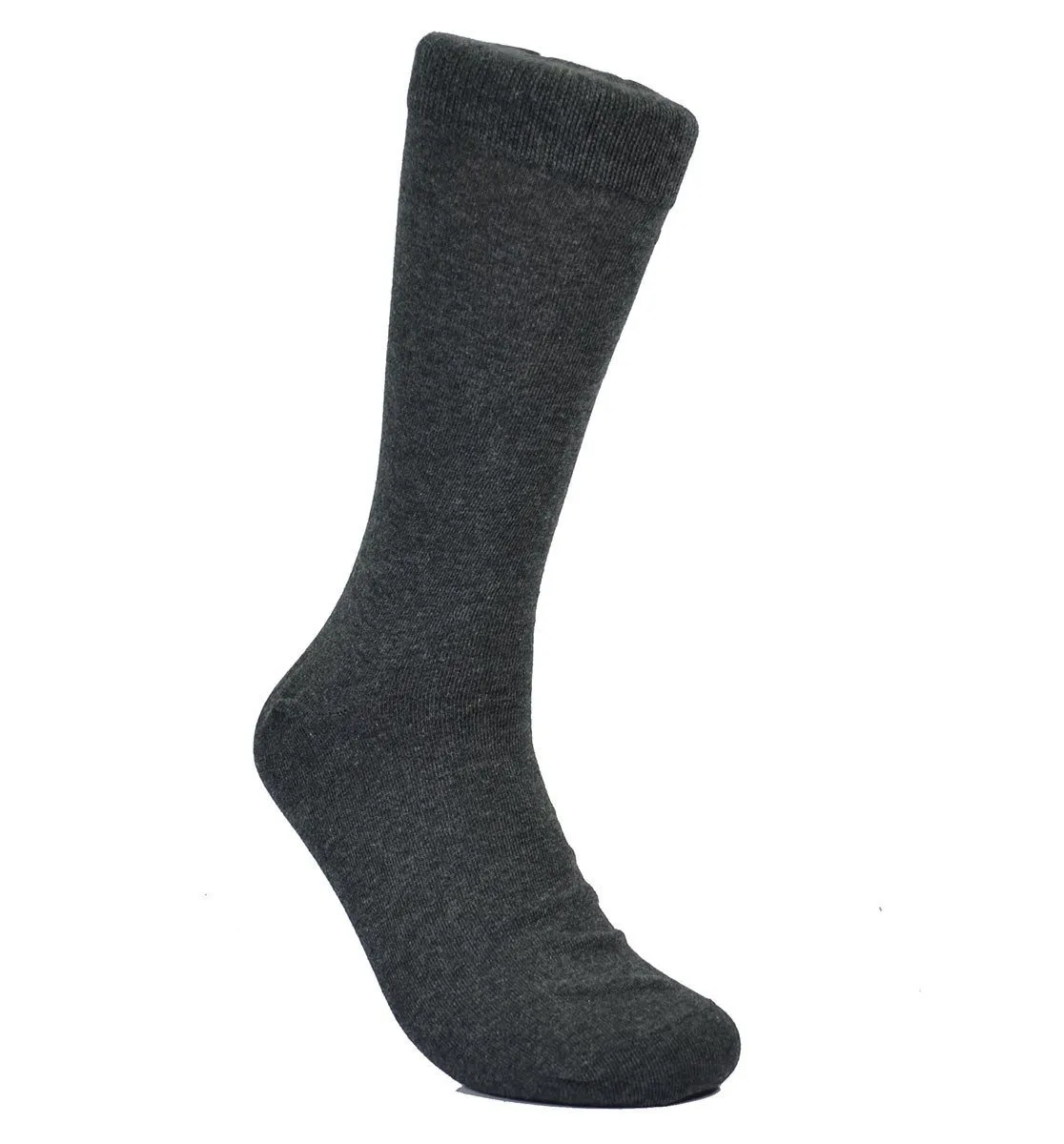 Solid Charcoal Cotton Dress Socks By Paul Malone