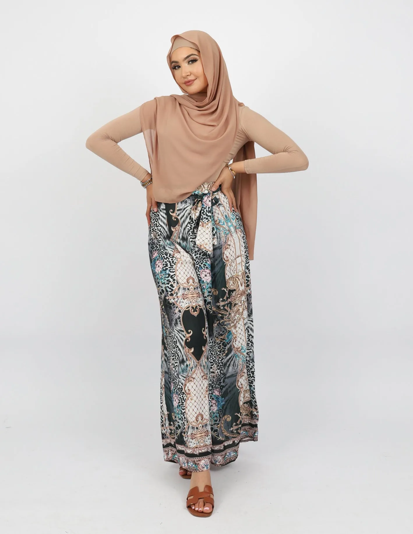 Sophia Wide Leg Print Pant