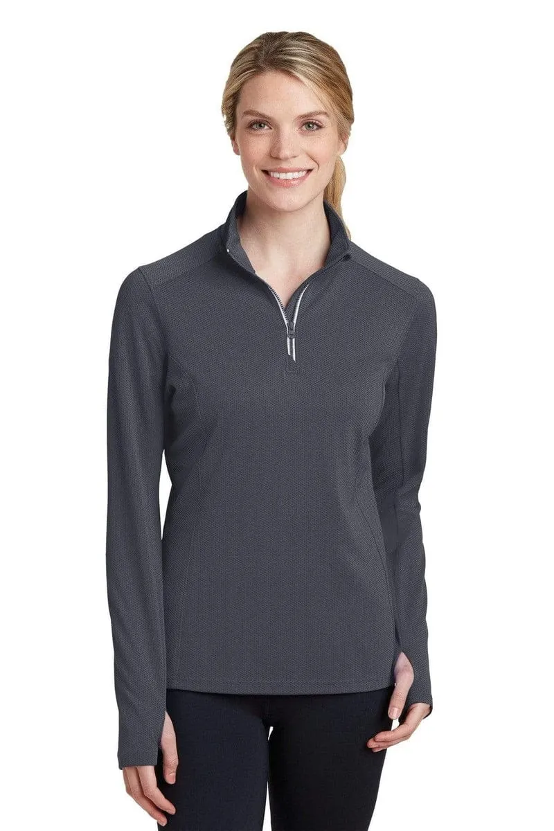 Sport-Tek LST860: Ladies Sport-Wick Textured 1/4-Zip Pullover