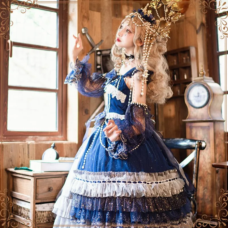 Starry Night ~ Elegant Classic Long Dress Royal Lolita JSK Dress