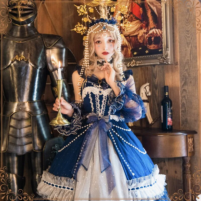 Starry Night ~ Elegant Classic Long Dress Royal Lolita JSK Dress