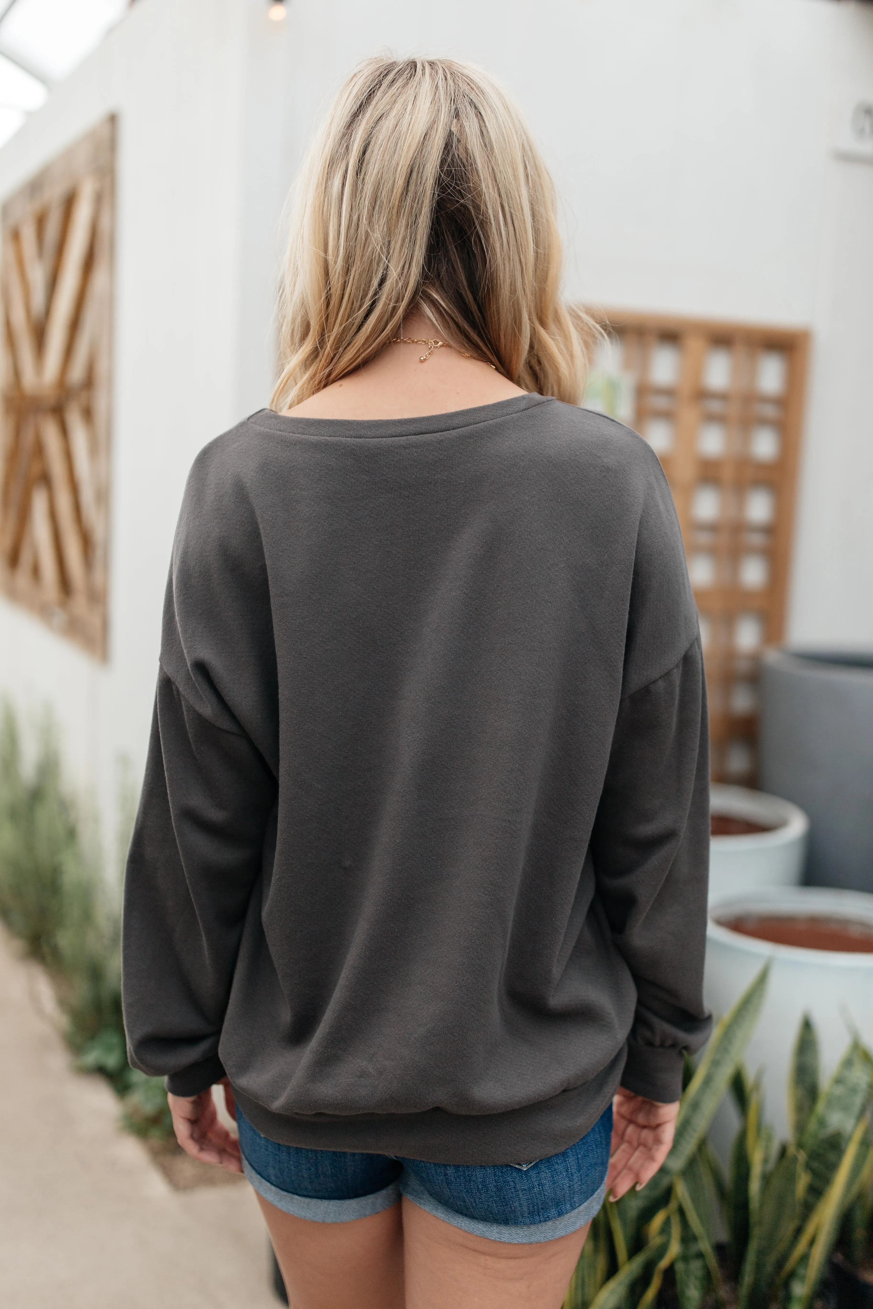 Stitched Together Pullover in Charcoal