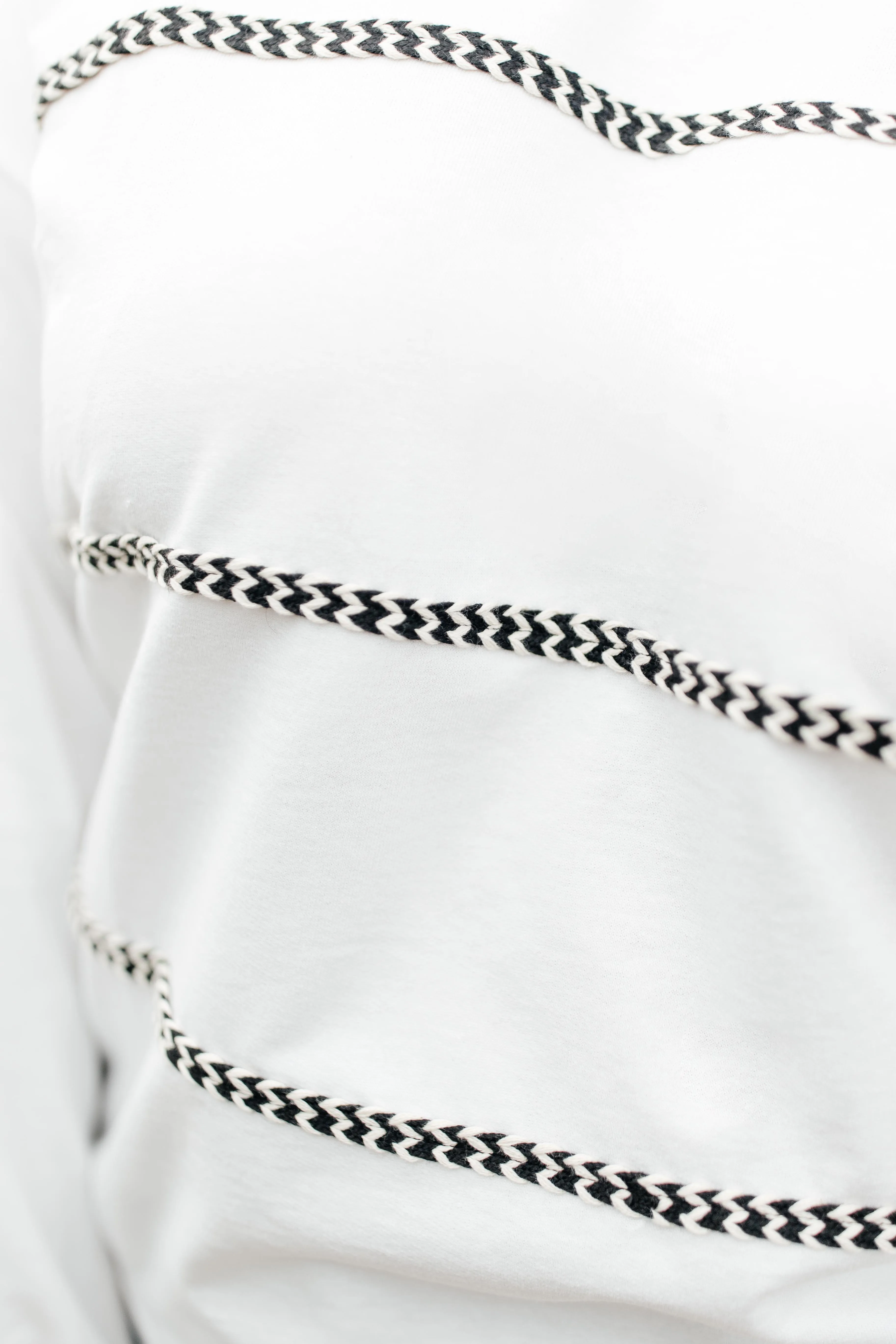 Stitched Together Pullover in White