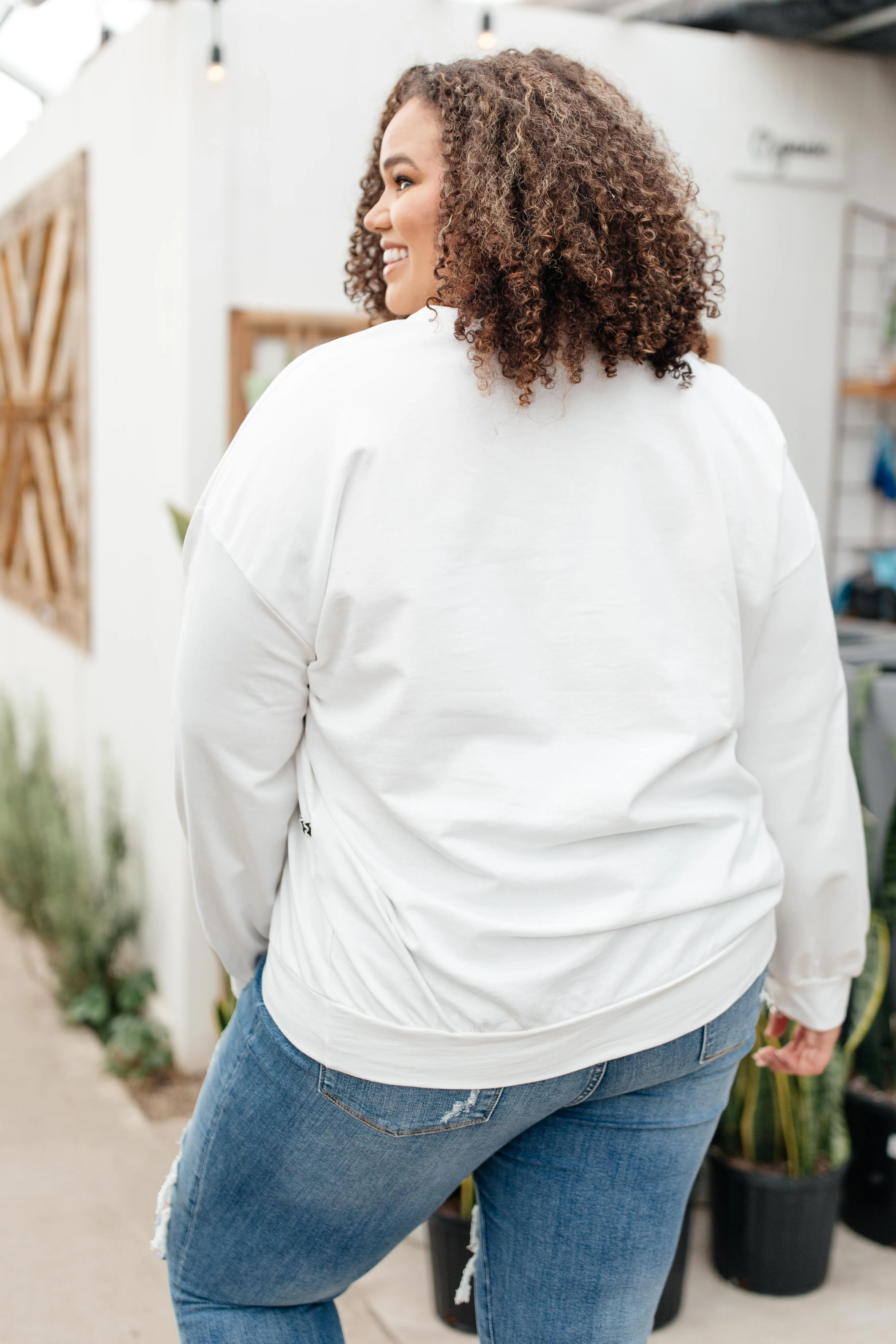 Stitched Together Pullover in White