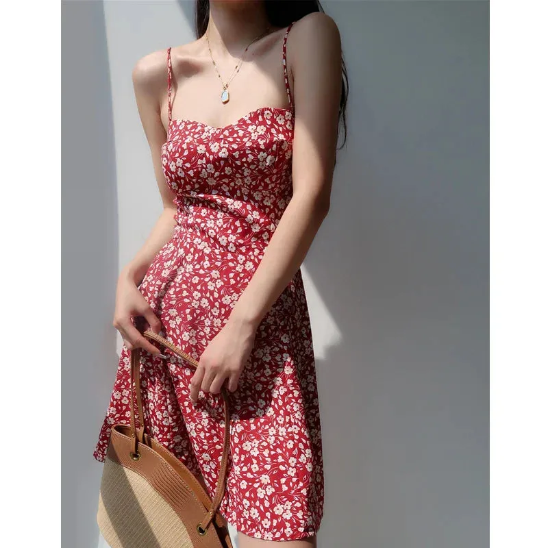 Summer Suspender Wear Sexy Floral Fashion Casual Daily Sleeveless Dress