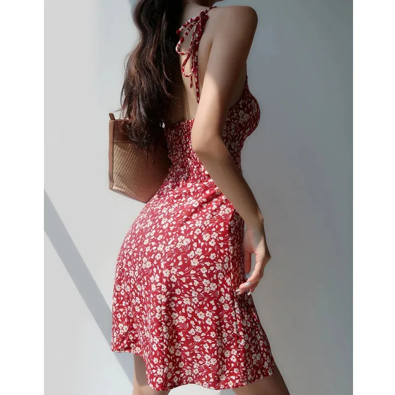 Summer Suspender Wear Sexy Floral Fashion Casual Daily Sleeveless Dress