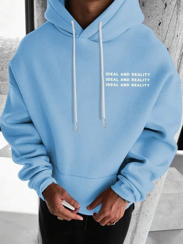 SXV  'IDEAL AND REALITY’ Printed Cool Aesthetic Sweatshirt Hoodie