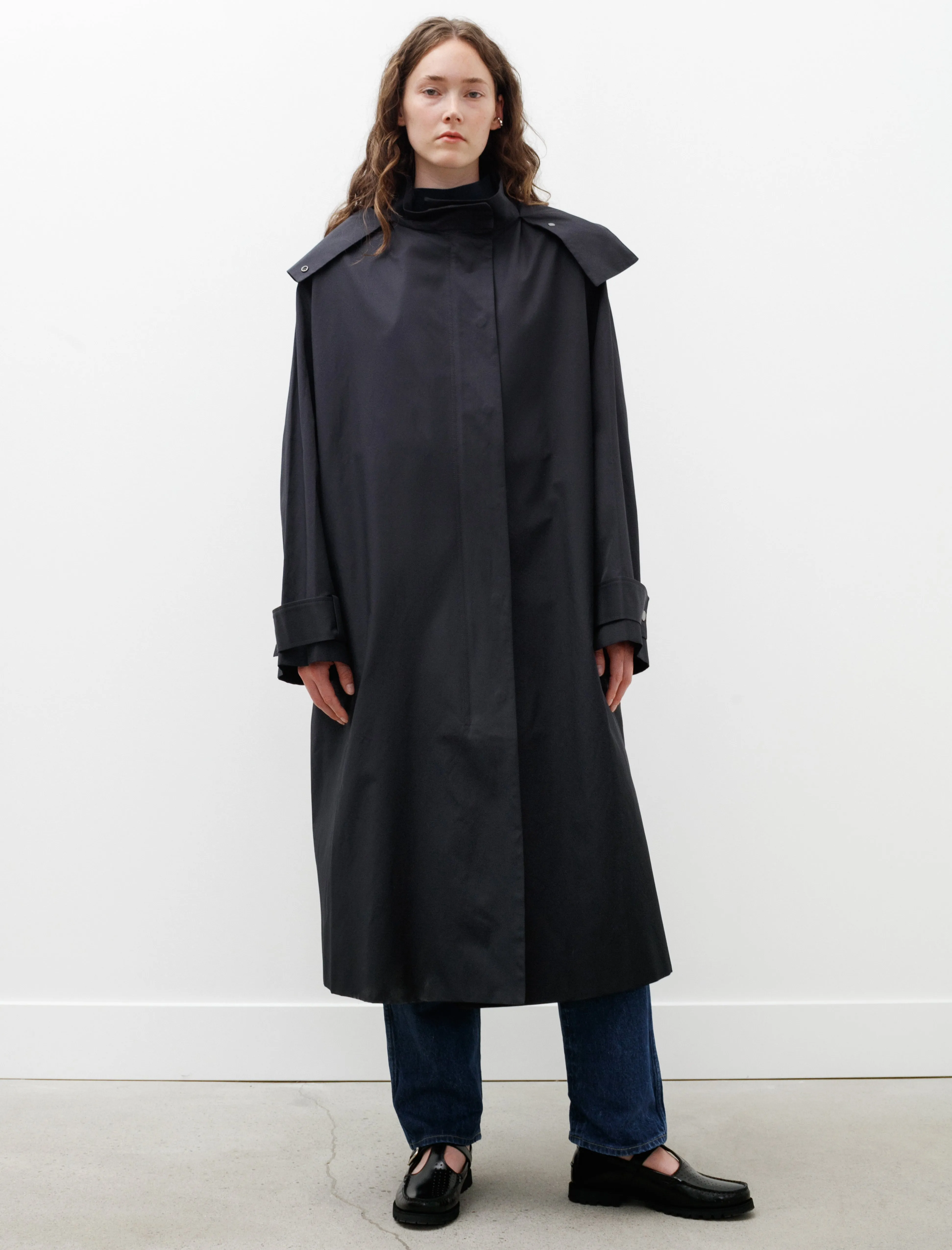 Tana Showerproof Coated Cotton Coat Darkest Navy