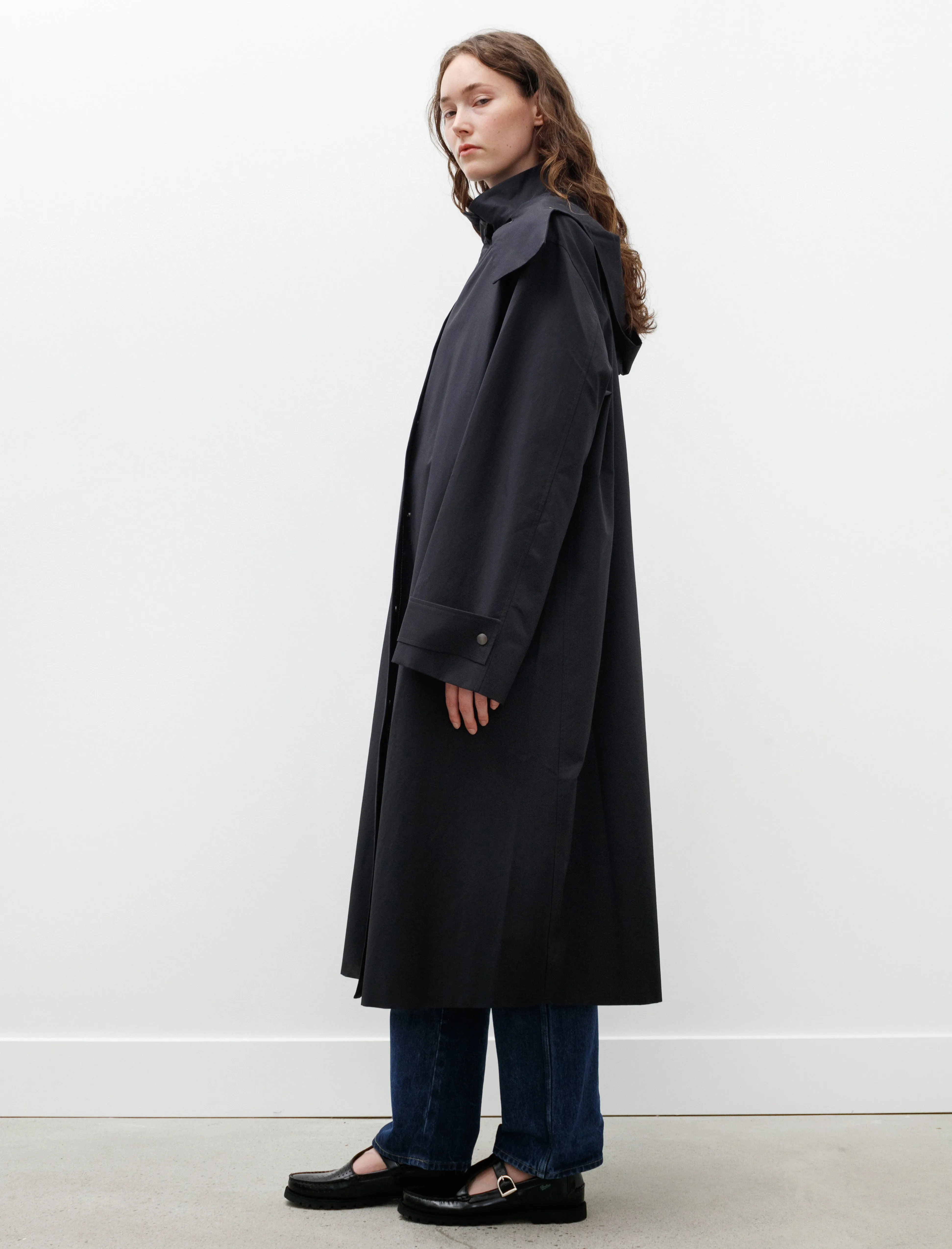 Tana Showerproof Coated Cotton Coat Darkest Navy