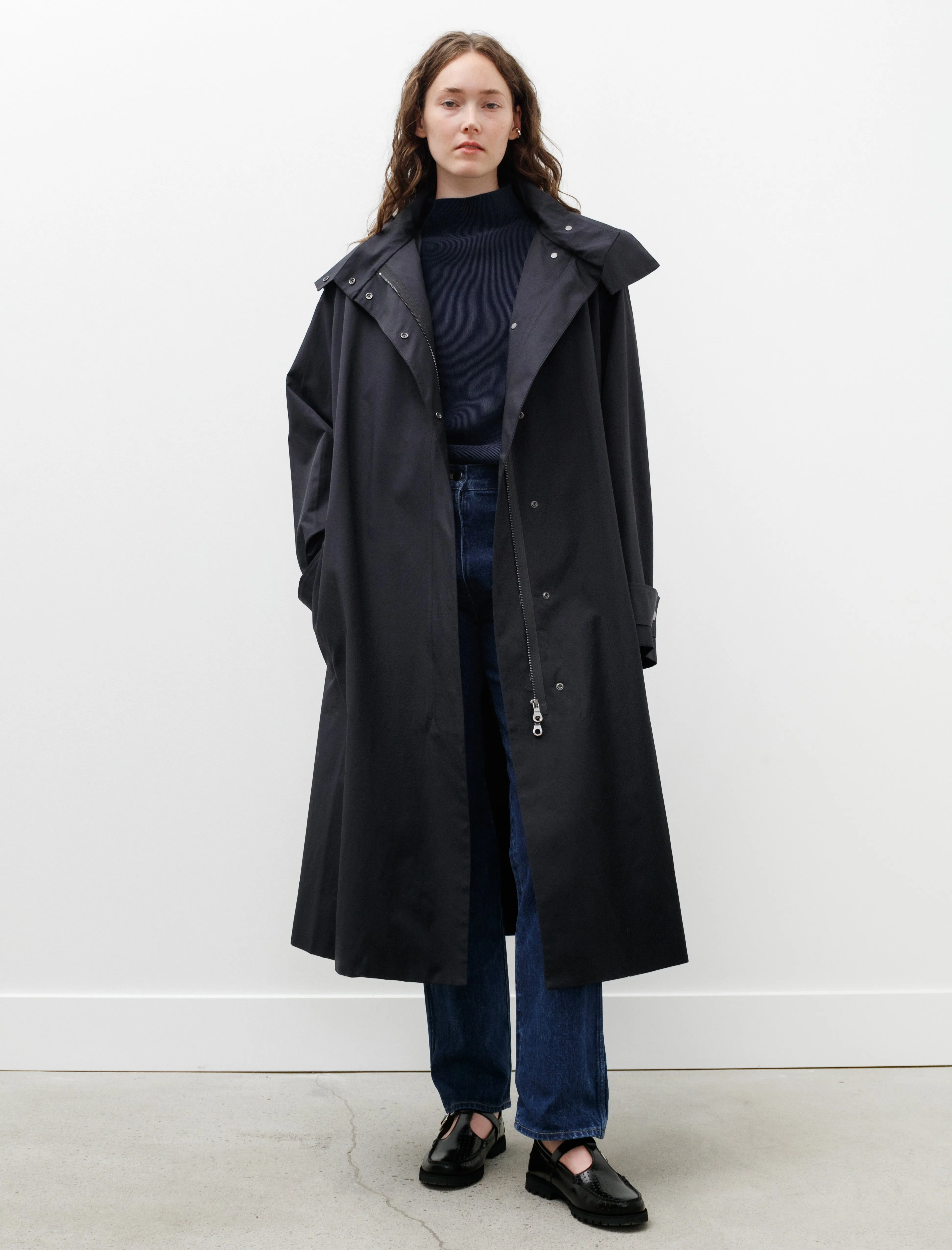 Tana Showerproof Coated Cotton Coat Darkest Navy